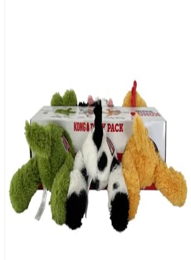 كونج مجموعة ألعاب الكلاب KONG Cozie Play Pack - 3 ألعاب قطيفة تصدر صوتاً، متينة للغاية للمضغ واللعب في الأماكن المغلقة، شخصيات رائعة للكلاب الصغيرة والمتوسطة الحجم - Image 3