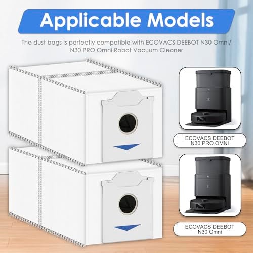 FILTERIST (8 Pack) N30 Omni Replacement Dust Bags Compatible With ECOVACS DEEBOT N30 Omni / N30 Pro Omni Robotic Vacuum Cleaner, With Activated Carbon Filter Layer, Canister Bags, Dust Bags Accessories Kit - Image 2