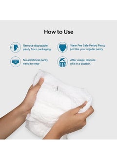 PEESAFE PeeSafe Disposable Period Panties for Women Leak Proof, Period Panty for heavy blood flow, 360° Protection, Overnight Comfort, Rash & Toxin Free, Seamless Fit, Medium to Large size - 4 Panties  - Image 4