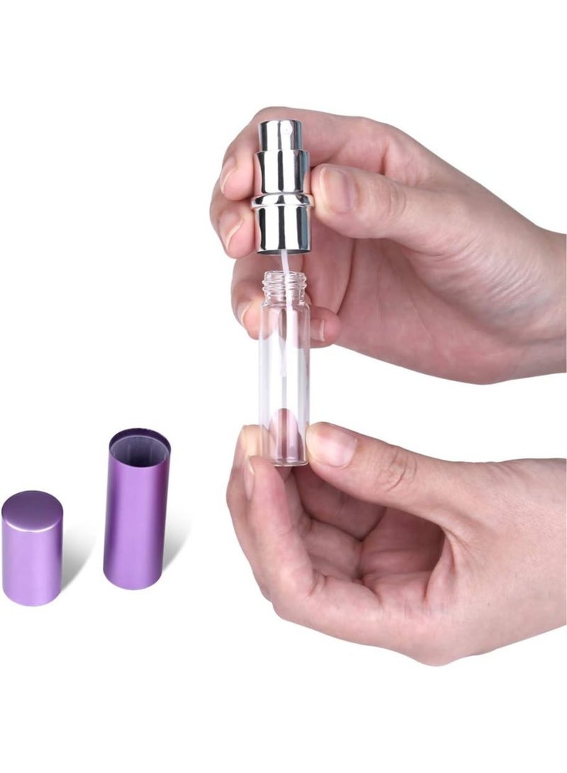 ساني زجاجات عطر سفر قابلة لإعادة التعبئة، 3 قطع سعة 6 مل، زجاجات رذاذ صغيرة محمولة لعطور ما بعد الحلاقة، زجاجات سفر فارغة مع قمع (وردي، فضي، بنفسجي) - Image 4
