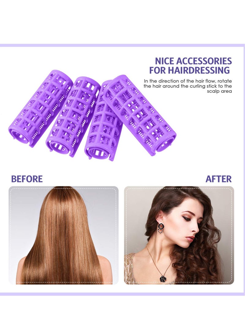 Excefore Hair Roller, 24 Pcs Small Size Plastic Hair Rollers, Hair Curlers with Steel Pintail Comb, Self Grip Rollers,  for Short Hair Long No Heat Hair Curlers Hair Hairdressing Styling Tools - Image 4