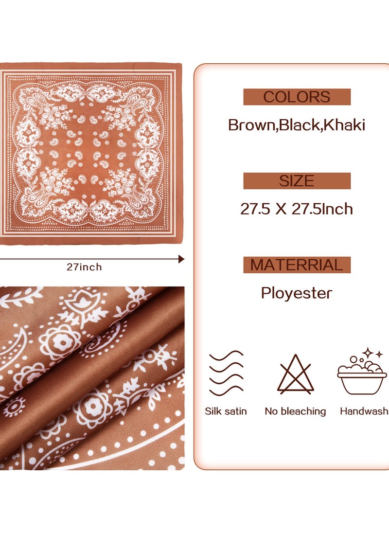 SYOSI - SYOSI 3 Pcs 27.5 In Satin Head Scarf Hair Scarf Silk Head Scarf Silk Bandana Silk Hair Wrap Neck Scarf for Women Girls - Image 1