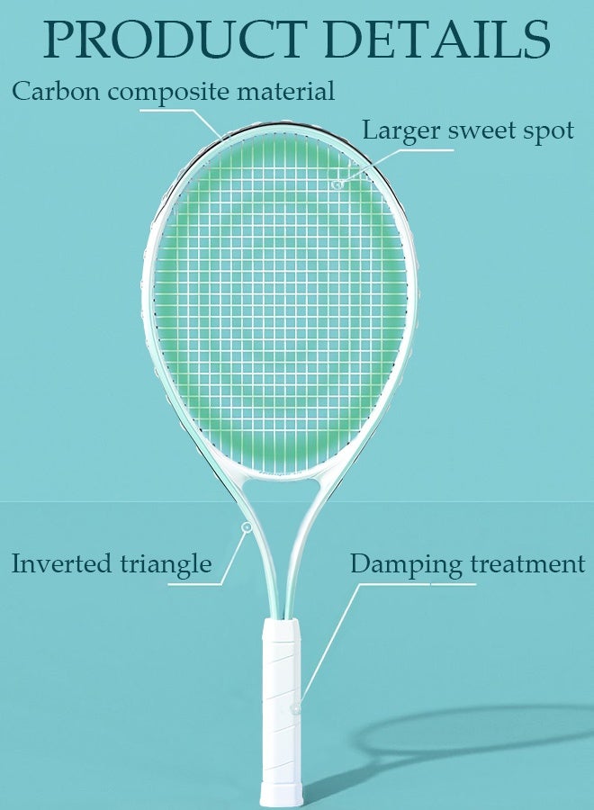 DUNISO مجموعة مضارب تنس لتدريب الطلاب والمبتدئين من 2 مضرب تنس خفيف الوزن، تدريب لياقة بدنية للأبناء بما في ذلك حقيبة تنس وقاعدة حقن الماء - Image 4