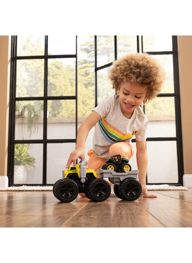 John Deere - Monster Treads Roaring Rev Up Hauler Monster Truck Toy Set - Includes Monster Truck, Trailer Gator - Monster Truck Construction Toys With Hauling Action - 3 Count - Image 1