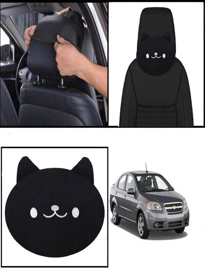 Adroitz Black Neck Rest Car Cushions Compatible with All Cars (Pack of 1) - Image 4