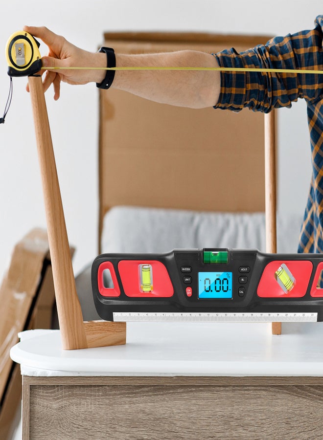 Digital Protractor LCD Display Stainless Steel Magnetic Level Multifunctional Angle Gauge Support Absolute and Relative Angle Measurement with Data Hold and Unit Switch Function - Image 5