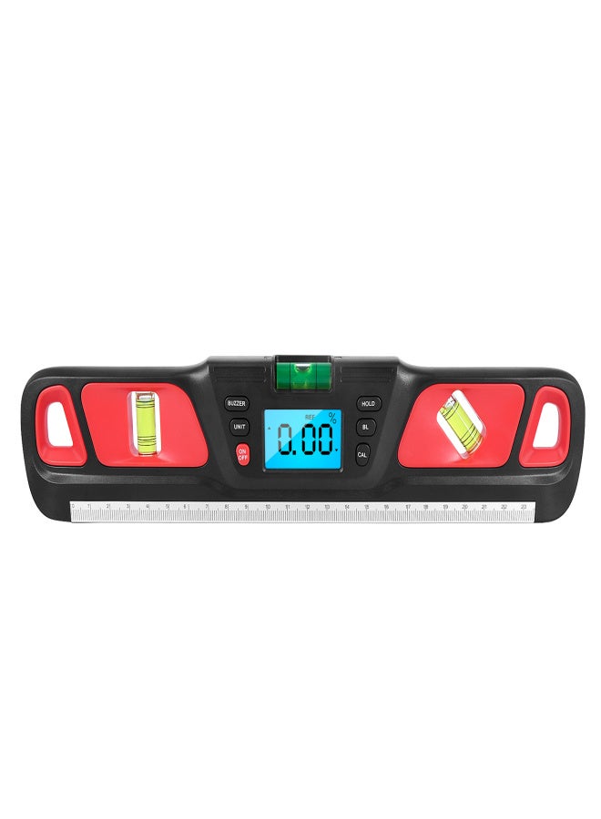 Digital Protractor LCD Display Stainless Steel Magnetic Level Multifunctional Angle Gauge Support Absolute and Relative Angle Measurement with Data Hold and Unit Switch Function - Image 1