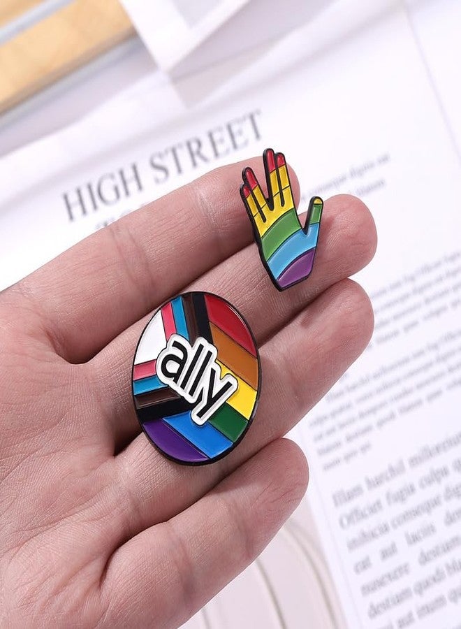 POYAMUSE Rainbow Pride Flag Ally Enamel Brooch Pin for LGBT Equality Supporter, Lapel Pins for Clothes, Backpacks, Hats-ally - Image 5