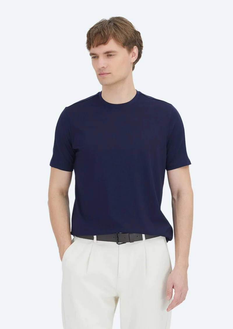 RAMSEY Navy Blue Plain T-Shirt