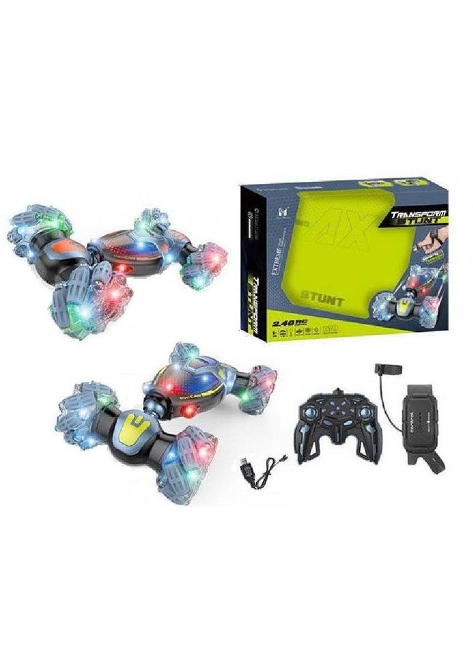 Toy Box - Remote Control Car RC Stunt Car With Gesture Remote Control 2.4GHz 4WD 360°Rotation Whirligig Off-Road Vehicle LED Lights & Music - Image 1