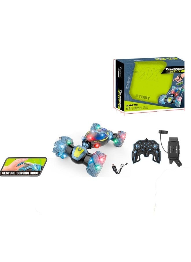 Toy Box - Remote Control Car RC Stunt Car With Gesture Remote Control 2.4GHz 4WD 360°Rotation Whirligig Off-Road Vehicle LED Lights & Music - Image 1