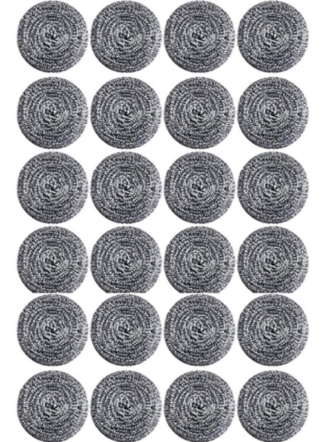 24 قطعة من ليف الصلب لتنظيف المطابخ والشوايات - Image 1