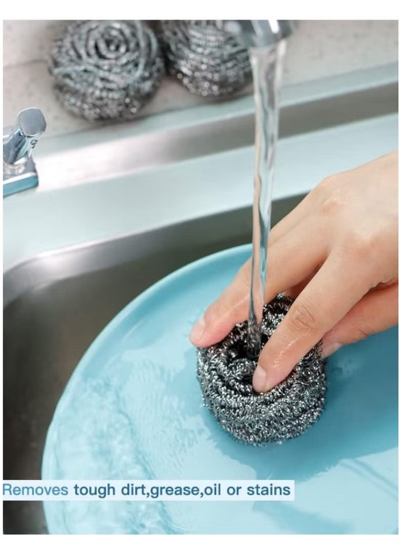 24 قطعة من ليف الصلب لتنظيف المطابخ والشوايات - Image 2