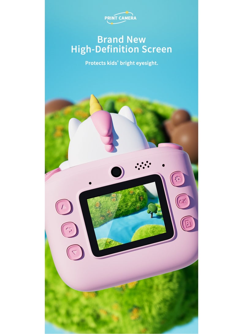 GULFLINK K64 Cute Cartoon Design HD 48 Million Pixels Video Recording 1080P Instant Print Camera Kids Toy for Children - Green - Image 5