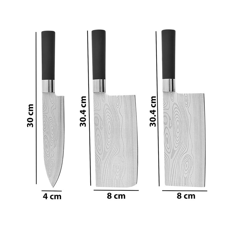 Captoola مجموعة سكاكين الجزار كابتولا سكين تقطيع اللحم سكين الطهاة الصربي سكاكين الفايكنج سكاكين عالية الكربون مجموعة سكاكين المطبخ لتقطيع اللحم سكين الطهاة حادة للغاية سكاكين المطبخ اليابانية مجموعة من 3 - Image 2