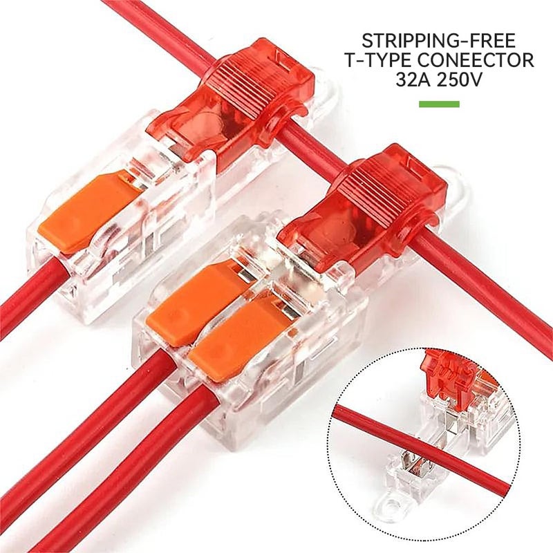 Serplex ® 10 قطع موصلات كابلات، موصل سلك على شكل T، كتلة طرفية توصيل سريعة، موصل كابل كهربائي بدون لحام للاتصالات 1-في 1-خارج / 1-في 2-خارج، تناسب أسلاك 20-22 قياس - Image 3