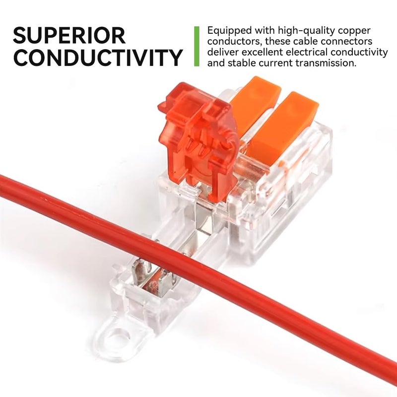 Serplex ® 10 قطع موصلات كابلات، موصل سلك على شكل T، كتلة طرفية توصيل سريعة، موصل كابل كهربائي بدون لحام للاتصالات 1-في 1-خارج / 1-في 2-خارج، تناسب أسلاك 20-22 قياس - Image 4