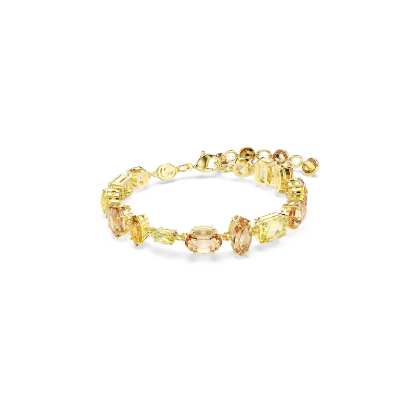 سواروفسكي Gema bracelet Mixed cuts, Yellow, Gold-tone plated