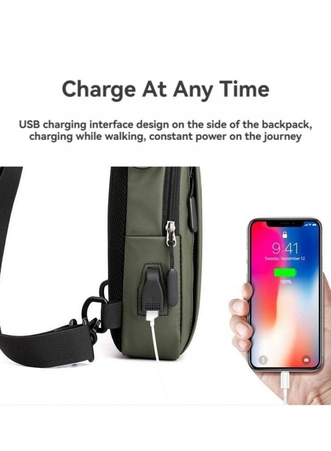 جيجيرو حقيبة خصر رياضية متعددة الوظائف للرجال، حقيبة كروس بودي مقاومة للماء، حقيبة كتف بحزام قابل للتعديل، حقيبة صدر للشحن - Image 5