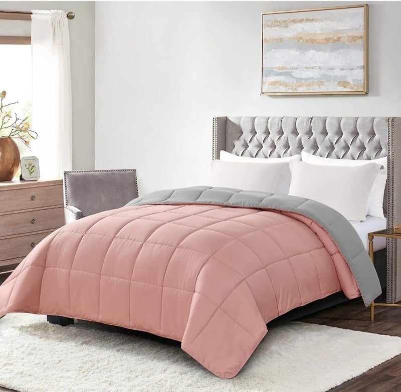 Line Sleep Double Face Quilt (Pink, 180.220) - Image 1