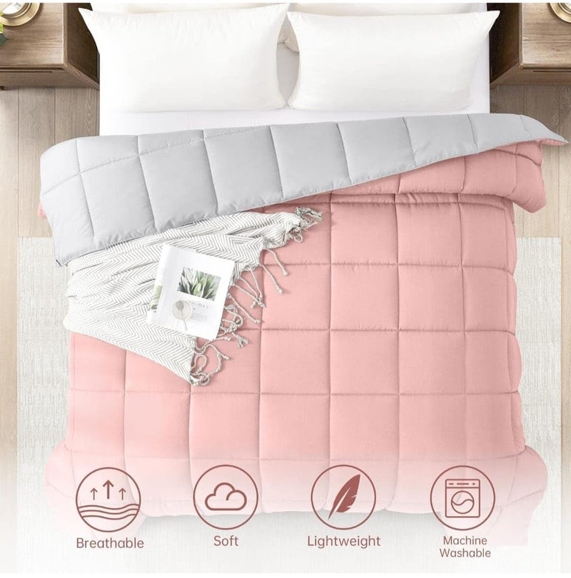 Line Sleep Double Face Quilt (Pink, 180.220) - Image 2