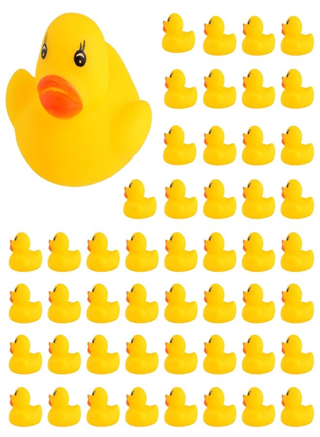 JTTJDB 50-Pieces Float & Squeak Mini Rubber Duck Baby Bath Ducky Sound Shower Toys for Kids - Image 1