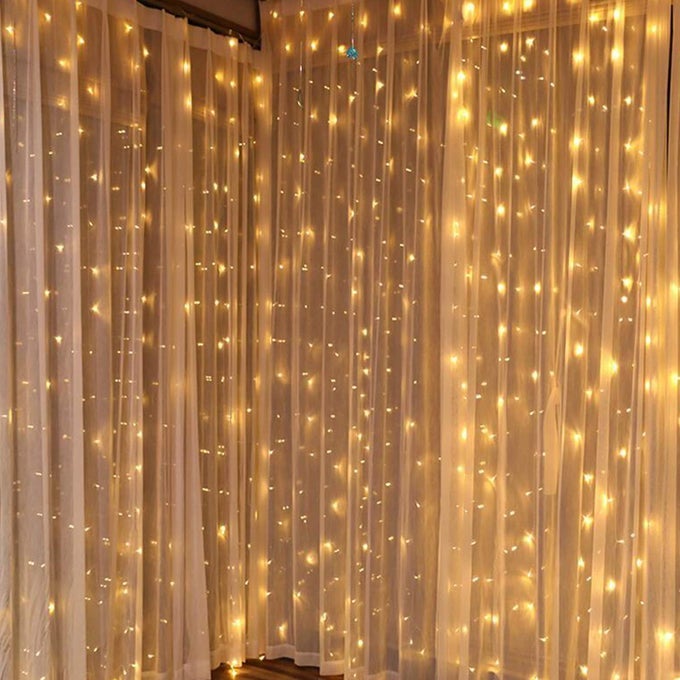 190 LED 98 FEET CURTAIN LIGHTS FAIRY STRING LIGHTS WITH 8 MODES FOR DECORATION WARM WHITE 1 STANDARD LEX190LED98