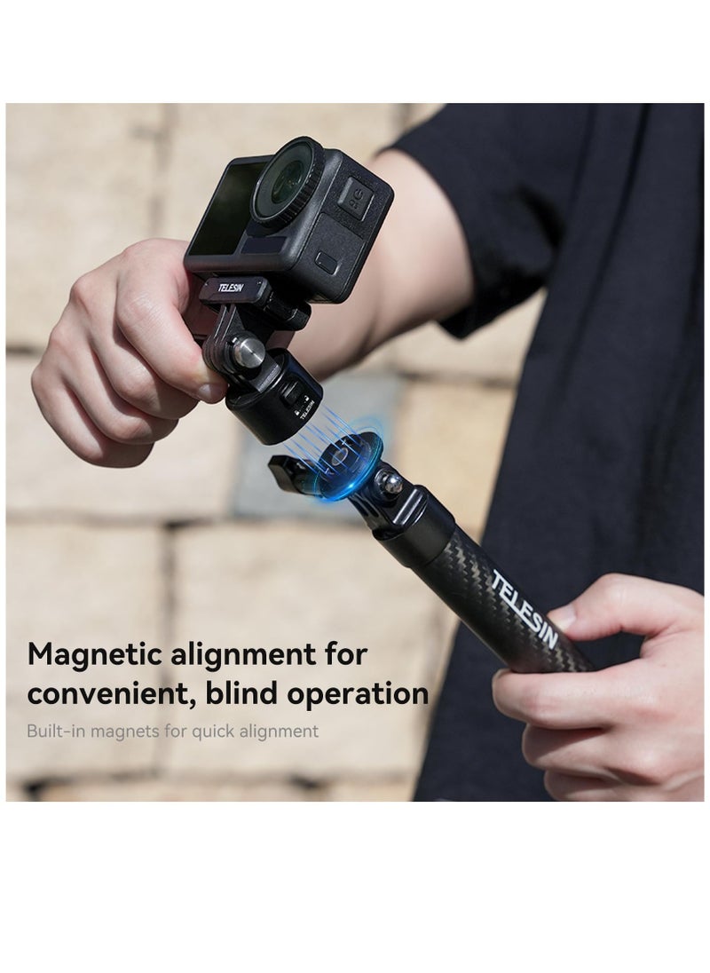 Excefore Mount Adapter Base for GoPro Accessories, Quick Release Magnetic Camera Tripod Mounts for Insta360 DJI Action Osmo Pocket Selfie Stick Backpack Head Chest Neck Bike Motorcycle Helmet Mounting  - Image 5