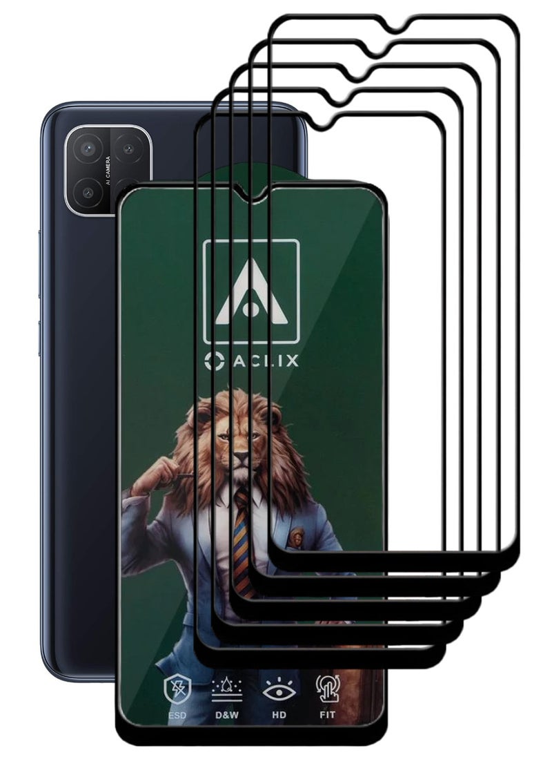 ACLIX 5 Pieces Antistatic ESD Dustproof Premium Quality High Definition Tempered Glass Screen Protector Designed For Oppo A15 - Image 1