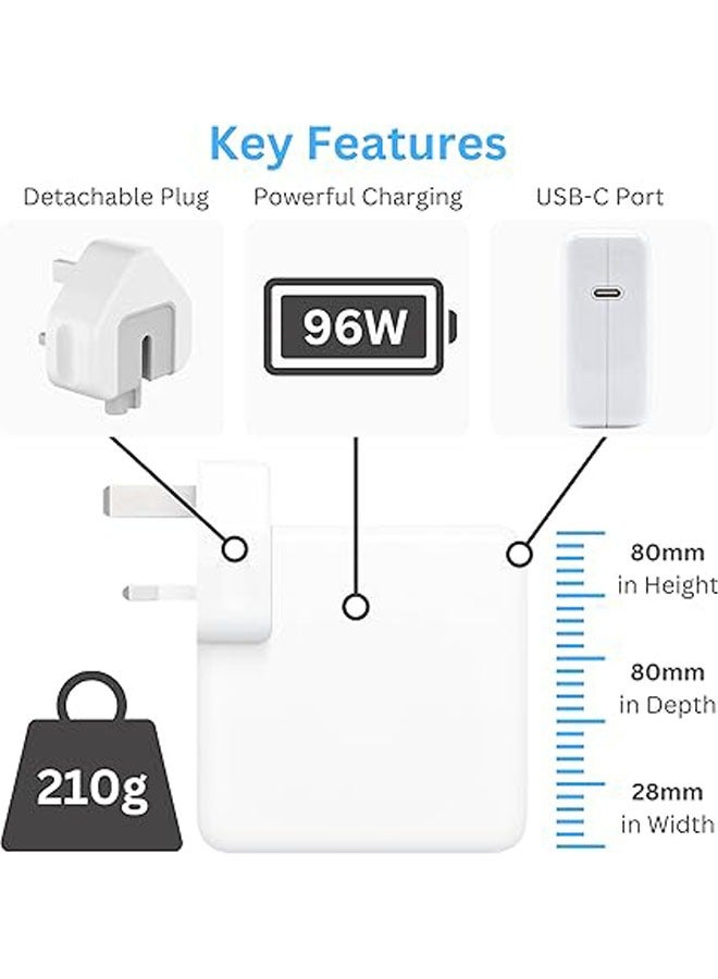 general Compatible with Apple notebook power adapter PD 96W+2M fast charging cable with USB C to USB C charging cable - Image 2