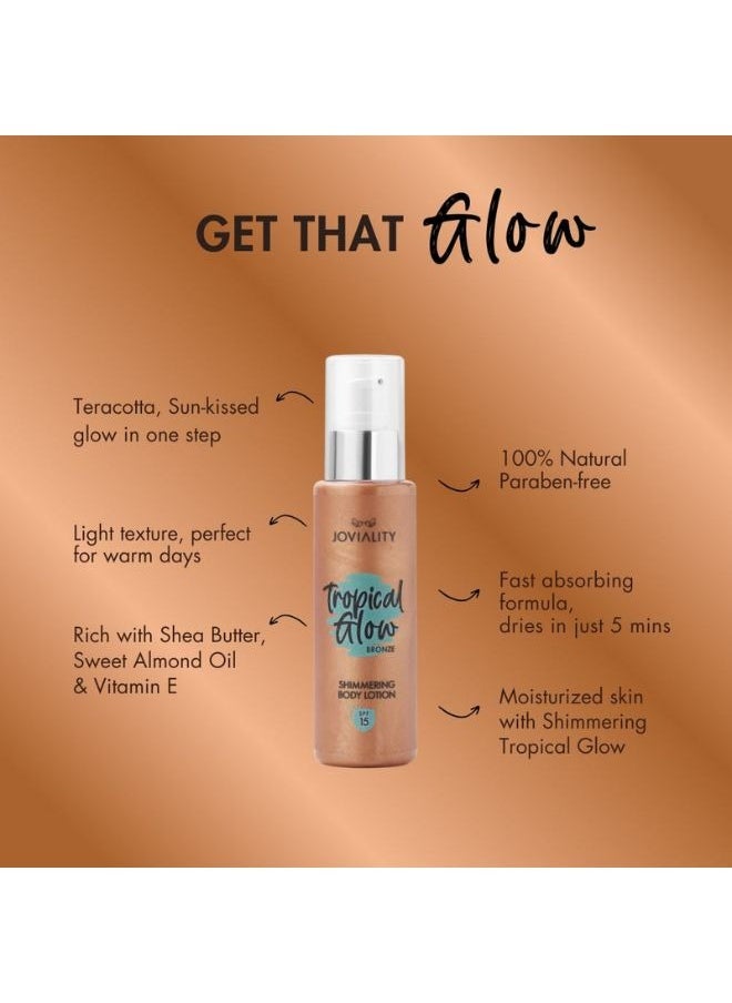 JOVIALITY - Tropical Glow Shimmering Lotion SPF 15- Bronze - Image 1