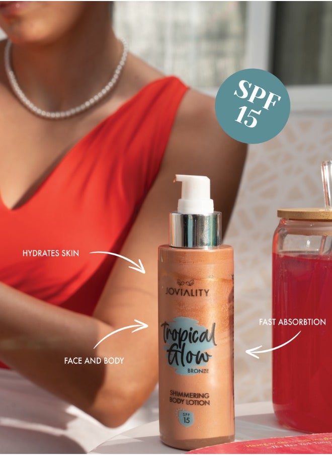 JOVIALITY - Tropical Glow Shimmering Lotion SPF 15- Bronze - Image 1
