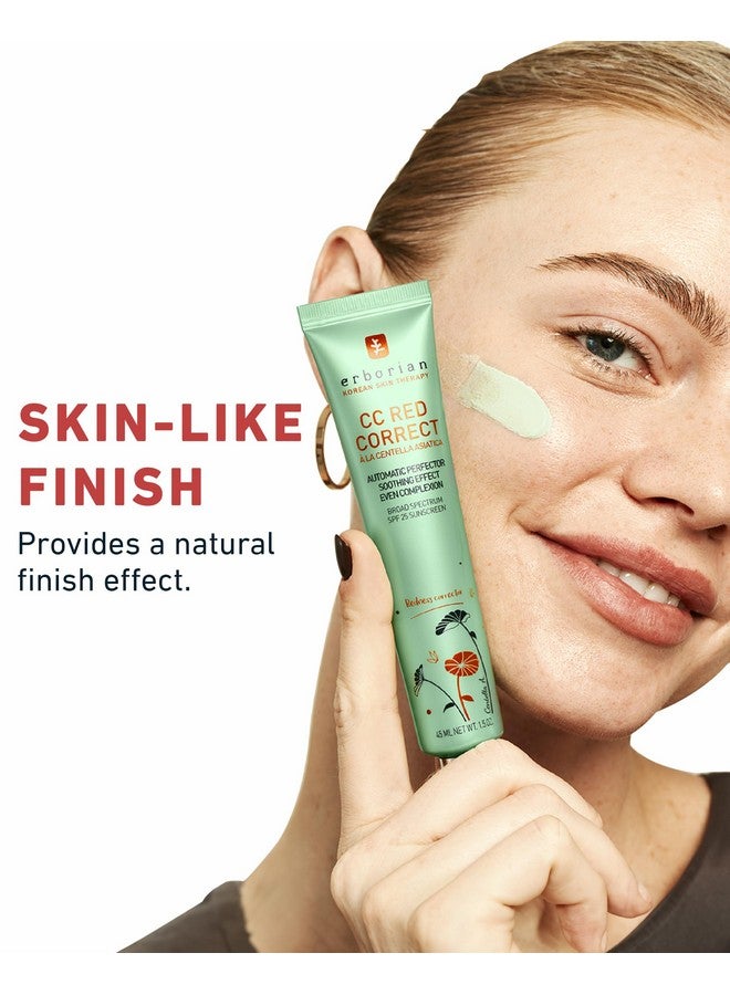 Erborian CC Red Correct - Skincare-First Green Color Corrector with Centella Asiatica, Illuminating Color Corrector with Redness Coverage & SPF 25 - Cica, Korean Skincare, 1.5 Oz - Image 3