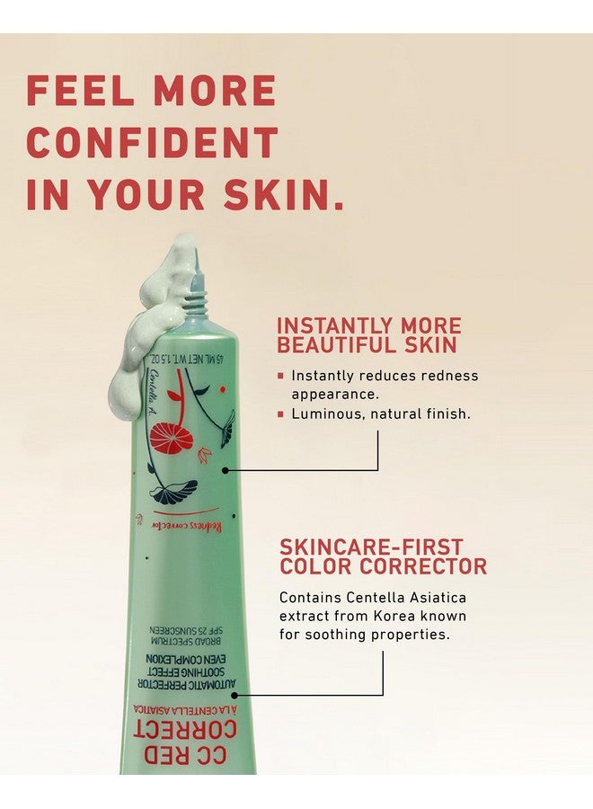 Erborian CC Red Correct - Skincare-First Green Color Corrector with Centella Asiatica, Illuminating Color Corrector with Redness Coverage & SPF 25 - Cica, Korean Skincare, 1.5 Oz - Image 4
