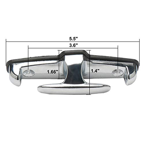 NovelBee 4pcs Chrome T-Hook Tie Down Rope with Washer and Mounting Screws for Car Boat (White) - Image 2