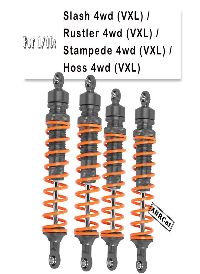ARRCat 4PCS All Aluminum Front Rear RC Shocks Upgrade Parts for 1/10 Slash 4x4 Rustler 4X4 Stampede 4X4 Hoss 4X4, ARRCat Big Bore RC Shock Absorber Hops up,Replace 5862,Gray - Image 2