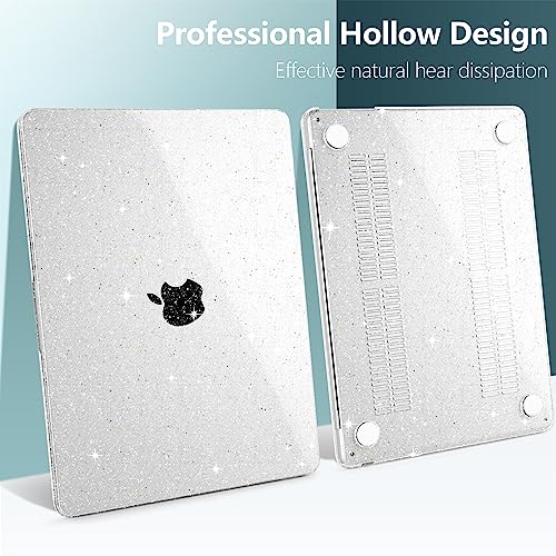 TWOLSKOO for M4 MacBook Air 13.6 inch Case 2025-2022 Release M4 A3240 M3 A3113 M2 A2681, Plastic Hard Shell & Trackpad Film & Keyboard Cover & Screen Film for MacBook Air 13.6", Star Clear - Image 5