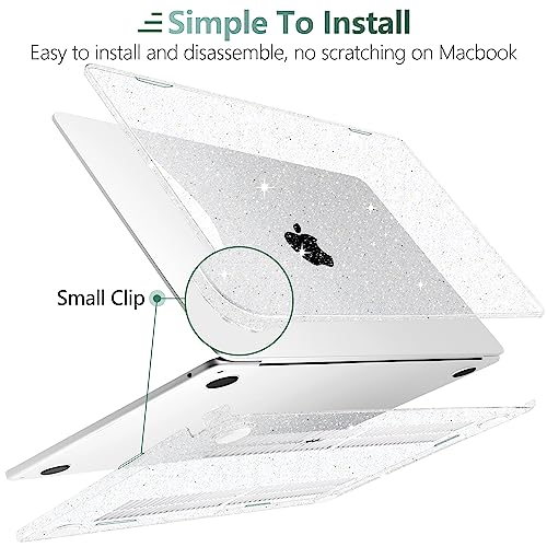 TWOLSKOO for M4 MacBook Air 13.6 inch Case 2025-2022 Release M4 A3240 M3 A3113 M2 A2681, Plastic Hard Shell & Trackpad Film & Keyboard Cover & Screen Film for MacBook Air 13.6", Star Clear - Image 3