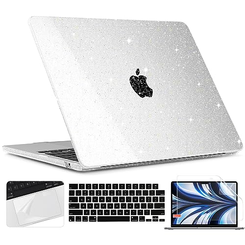 TWOLSKOO for M4 MacBook Air 13.6 inch Case 2025-2022 Release M4 A3240 M3 A3113 M2 A2681, Plastic Hard Shell & Trackpad Film & Keyboard Cover & Screen Film for MacBook Air 13.6", Star Clear - Image 1