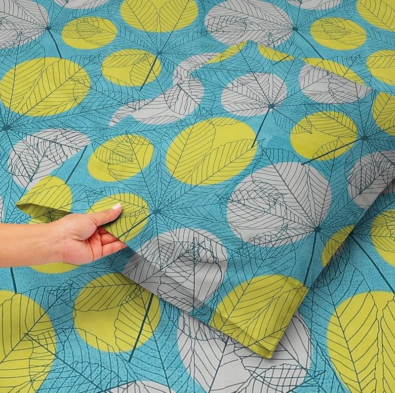 BSB HOME مجموعة BSB HOME® برايم 180 TC قطن مخلوط حجم مفرد (90x60) بوصة 1 ملاءة سرير مع 1 غطاء وسادة ملاءة سرير مفردة لسرير مفرد (أخضر وأبيض) - Image 3