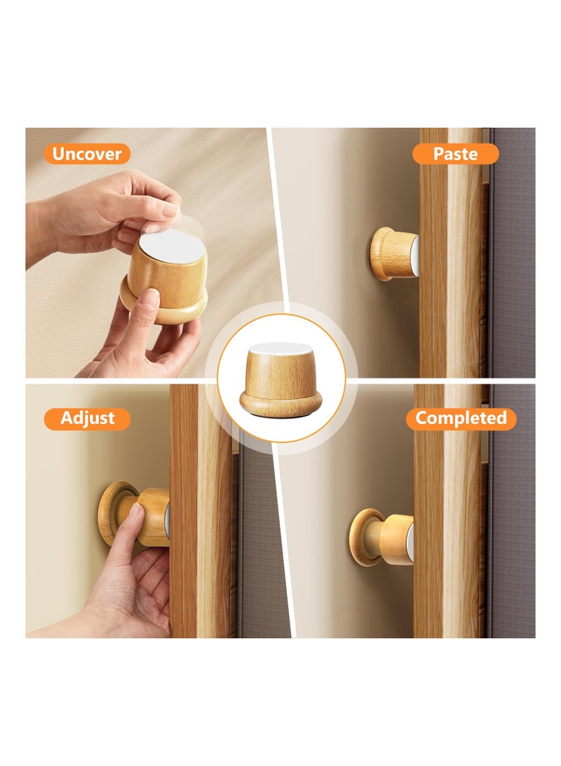 KASTWAVE Wood Adjustable Furniture Bed Risers, 2.16-2.71 Inch Self-Adhesive Durable Anti Slip Round Couch Risers for Bed, Washing Machine, Sofa, Desk and Chair Legs, 4Pcs - Image 5