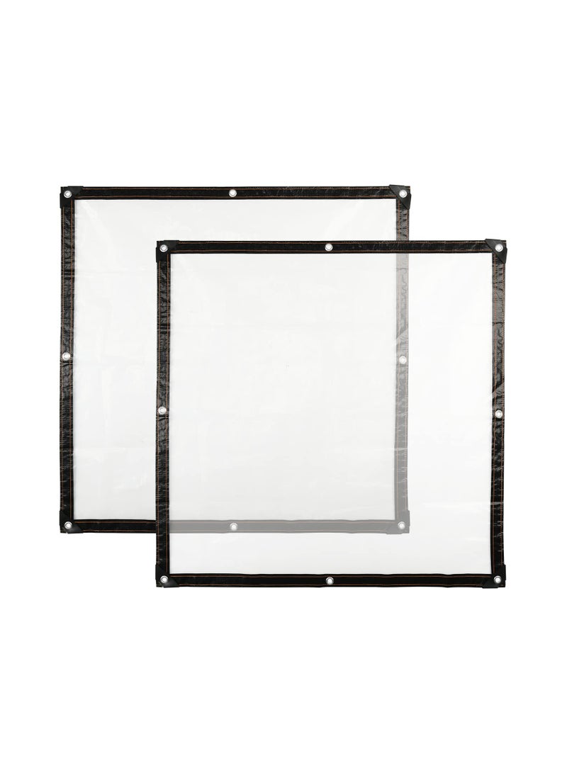 Clear Tarp 2-Pack, 39x39 IN Heavy Duty Waterproof PVC Tarpaulin with Grommets, Multi-Purpose Cover for Gardening, Camping, Traveling, UV Protection for Greenhouses and Patios.  - Image 1