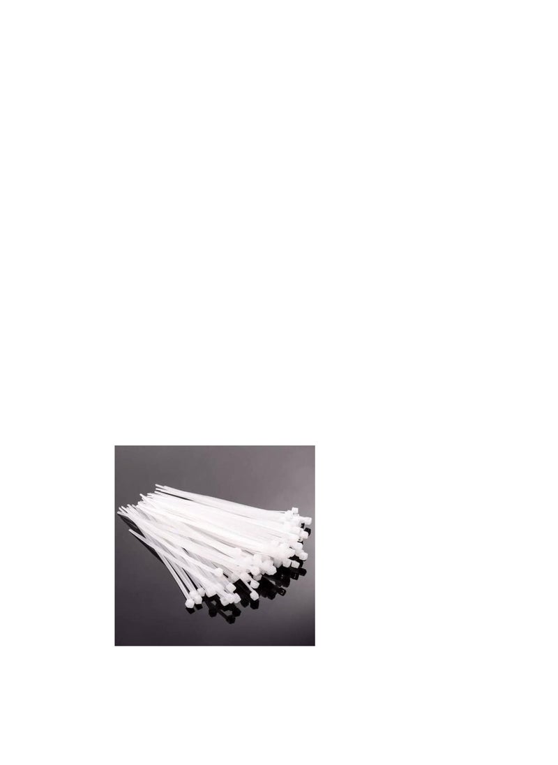Generic - Plastic tie jumper wire, 37 mm, number of pieces: 100, white color, highly resistant, for use in closed and open places - Image 1