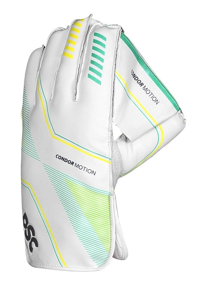 DSC Condor Motion Leather Wicket Keeping Gloves Boys (Flouro Yellow Orange) - Image 1