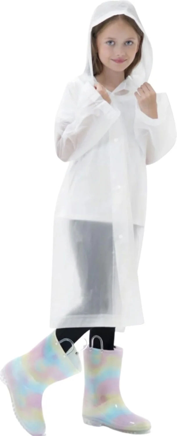 Tezzgelsin Children's Windproof Hooded Raincoat Eva Raincoat