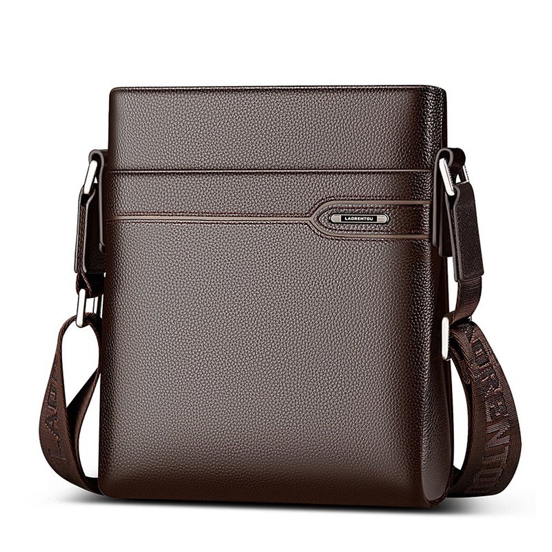 LAORENTOU Men's Genuine Leather Shoulder Bag, Business Crossbody Bag for Men Messenger Bags