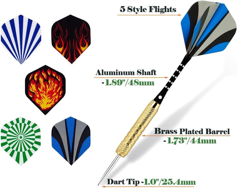 Wolftop 15 حزمة سهام حديدية 18 جرام، مجموعة سهام احترافية برؤوس معدنية مع أعمدة ألمنيوم، طائرات قياسية، حلقات مطاطية ومبراة سهام إضافية - Image 4