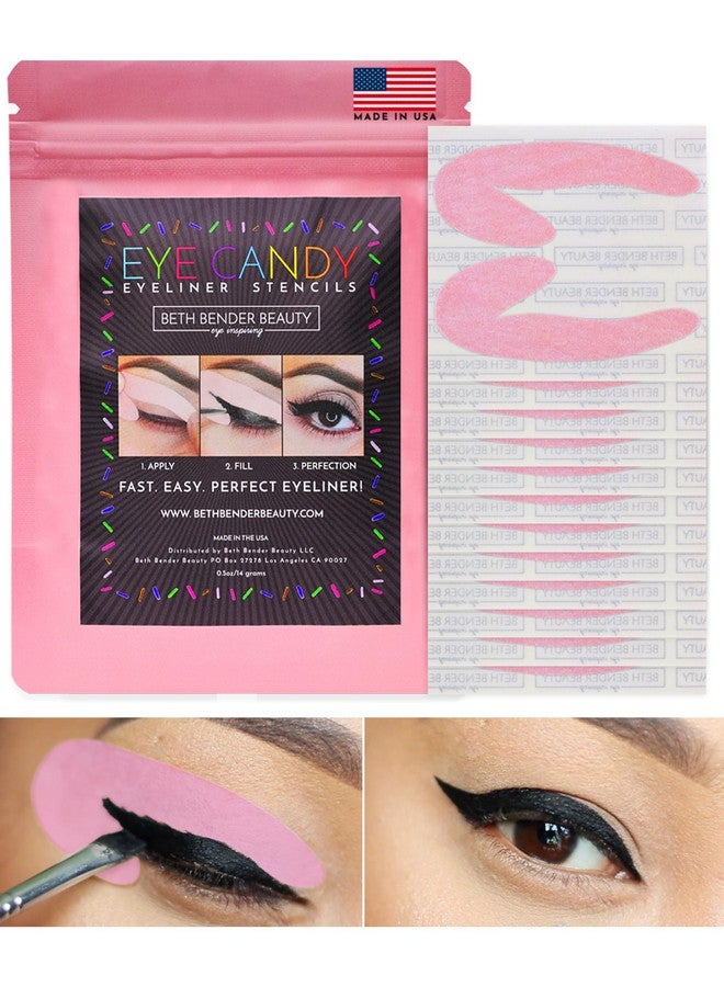 Beth Bender Beauty Eyeliner Stencils | Cat Eyeliner Stencil & Winged Eyeliner Tool | Made in USA & Created by Celebrity Makeup Artist | Reusable and Flexible Eyeliner Tape & Eyeshadow Tape | 24 Stencils - Image 1