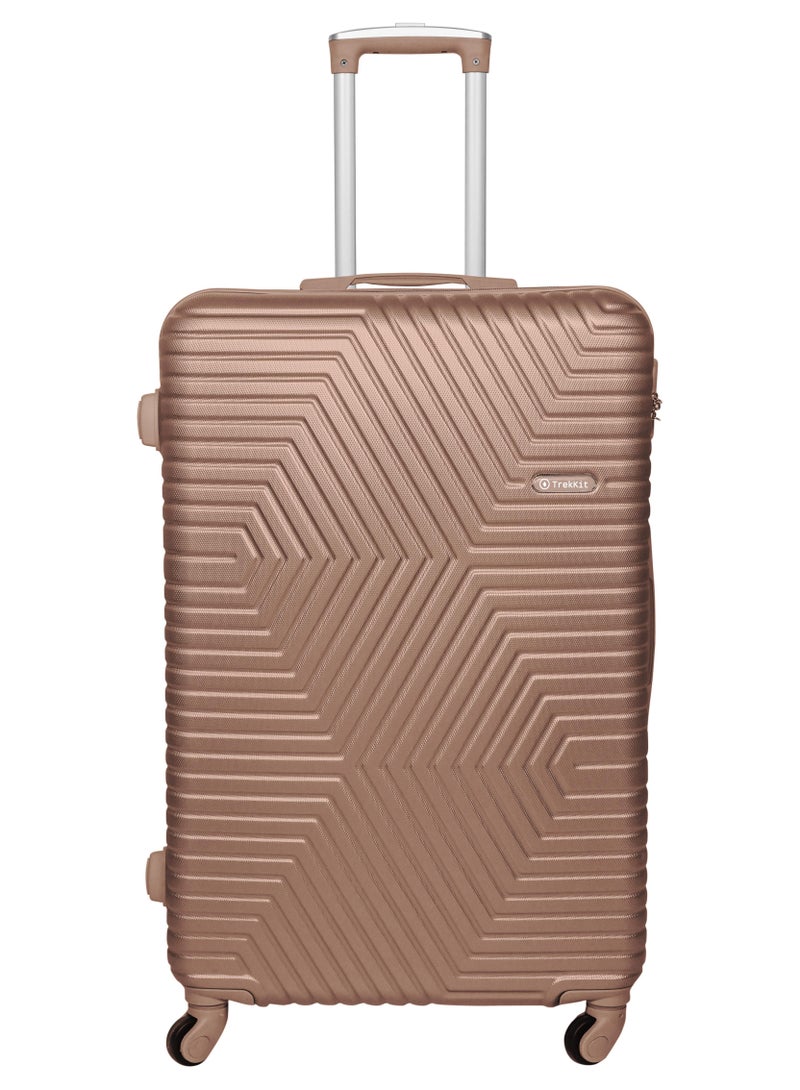 TRAVEL WAY حقيبة سفر خفيفة الوزن ومسجلة بعجلات من TravelWay - حقيبة صلبة لحمل 40 كجم من الأمتعة الدوارة للسفر | مادة ABS مع 4 عجلات دوارة (ذهبية، 32 بوصة (81 سم)) - Image 1