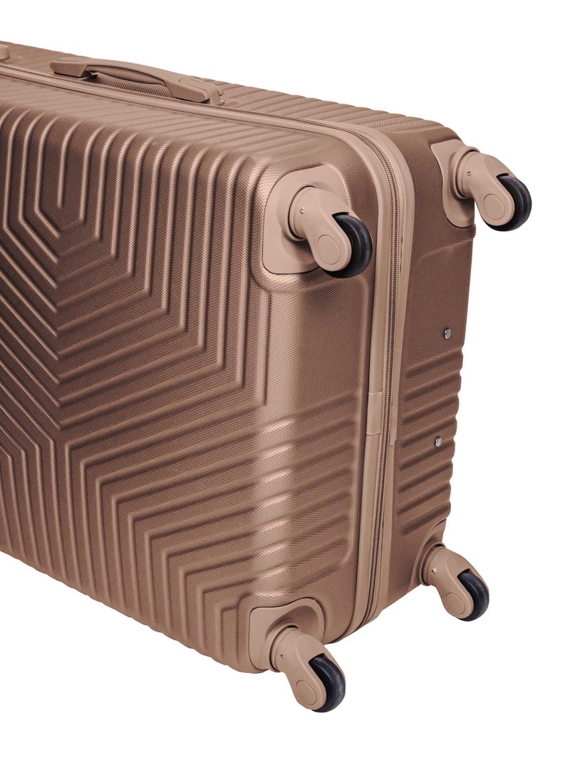 TRAVEL WAY TravelWay Lightweight Checked Suitcase Luggage Trolley - Hardshell Suitcase for 40kg Spinner Luggage for Travel | ABS Material with 4 Spinner Wheels (Golden, 32 Inches (81 cm))  - Image 5